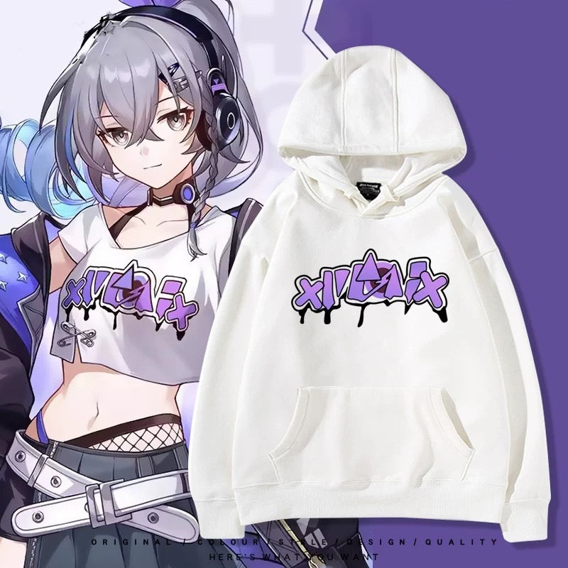 【tops】崩壊-銀狼  プリントパーカー（ 男女兼用）Ｋ0181