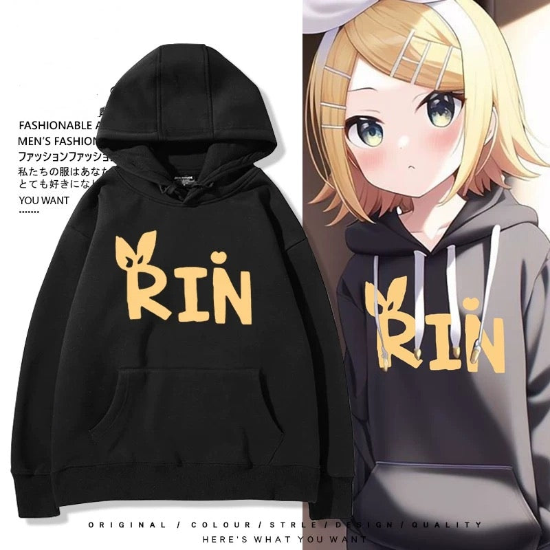 【tops】鏡音鈴プリントパーカー（ 男女兼用）Ｋ0185