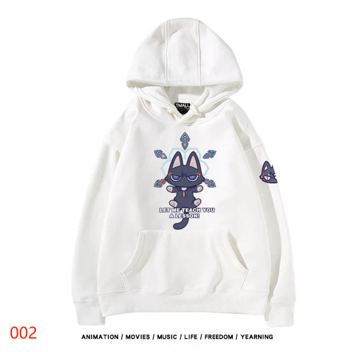 【tops】散兵猫プリントパーカー（ 男女兼用）Ｋ0200