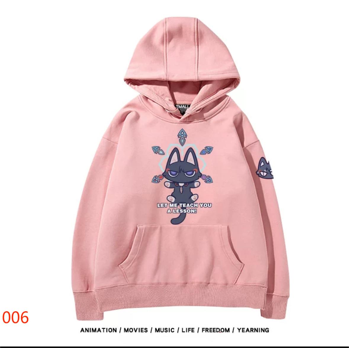 【tops】散兵猫プリントパーカー（ 男女兼用）Ｋ0200