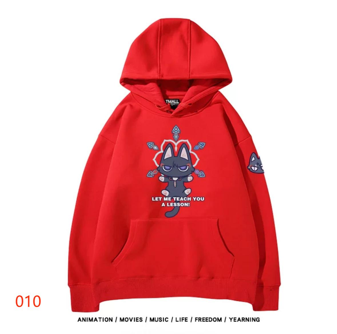 【tops】散兵猫プリントパーカー（ 男女兼用）Ｋ0200