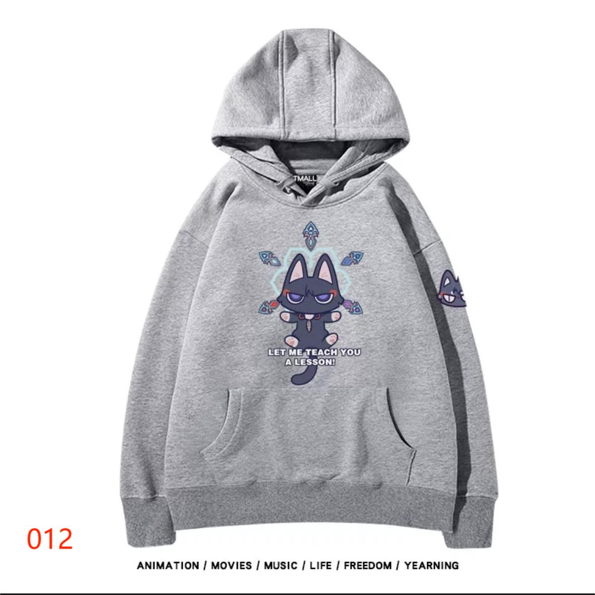 【tops】散兵猫プリントパーカー（ 男女兼用）Ｋ0200