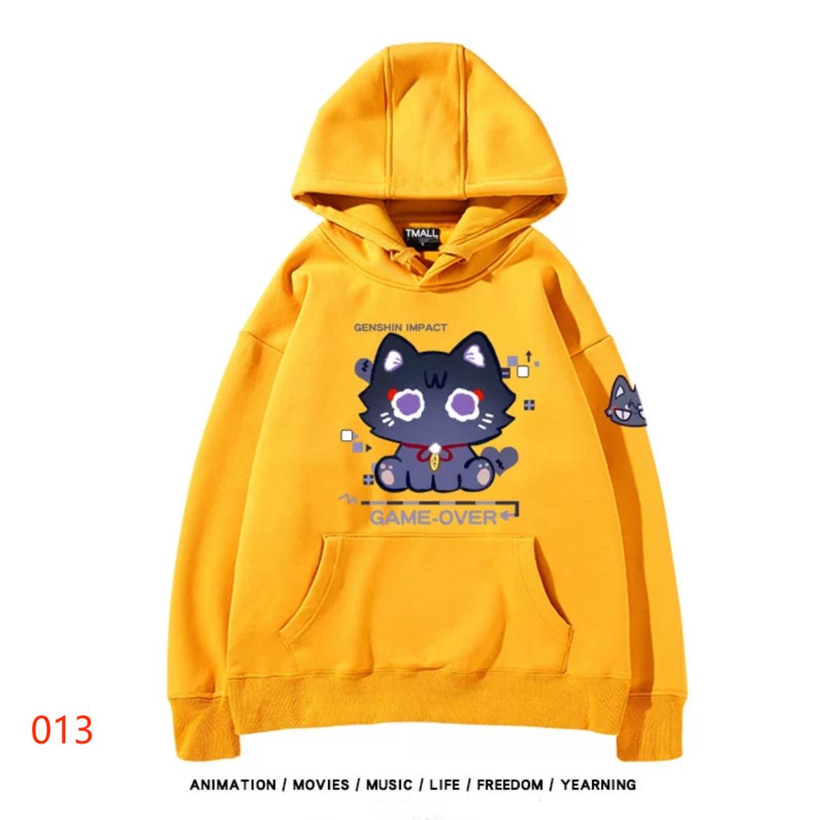 【tops】散兵猫プリントパーカー（ 男女兼用）Ｋ0200