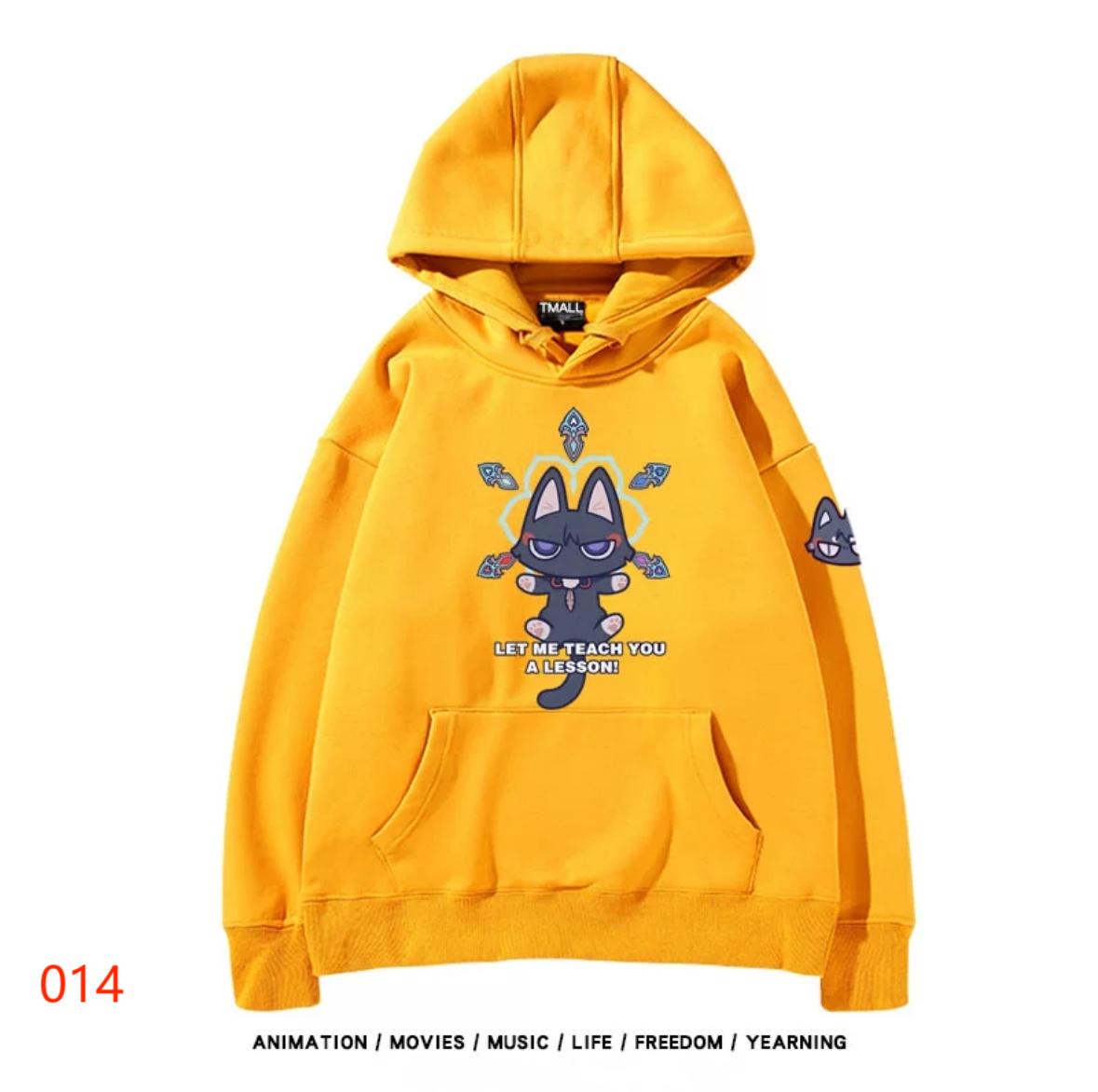 【tops】散兵猫プリントパーカー（ 男女兼用）Ｋ0200