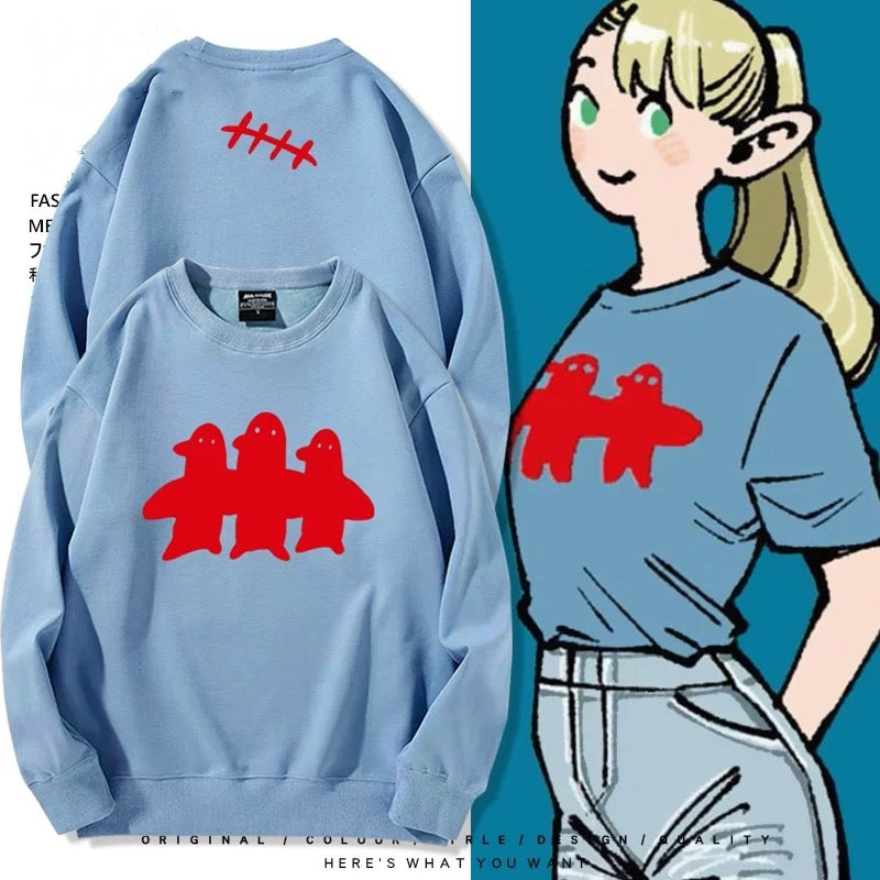 【tops】「ダンジョン飯」瑪露希爾プリントプルオーバー（ 男女兼用）Ｋ0203