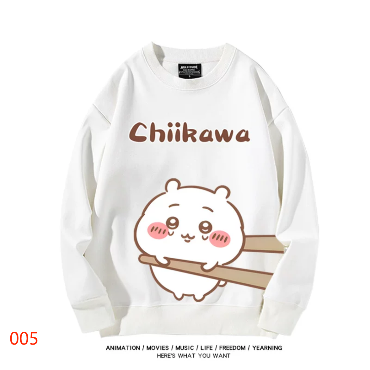 【tops】CHIIKAWAプリントプルオーバー（ 男女兼用）K0204