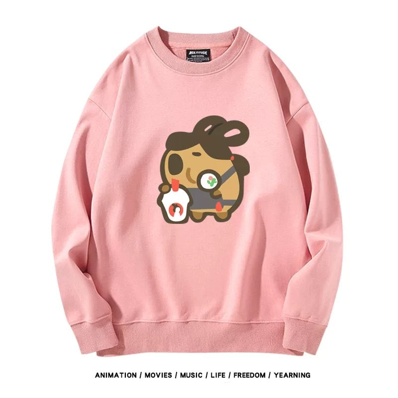 【tops】カピバラプリントプルオーバー（ 男女兼用）K0220