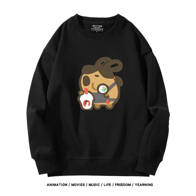 【tops】カピバラプリントプルオーバー（ 男女兼用）K0220