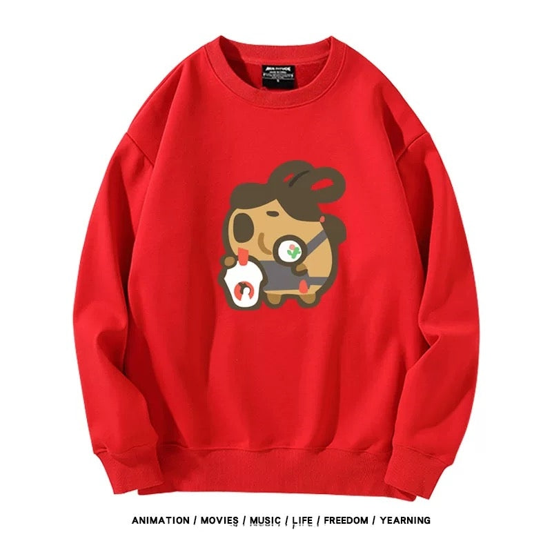 【tops】カピバラプリントプルオーバー（ 男女兼用）K0220