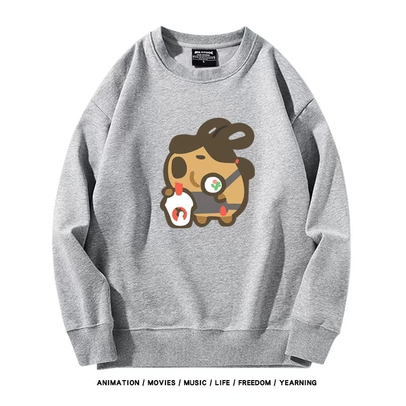 【tops】カピバラプリントプルオーバー（ 男女兼用）K0220