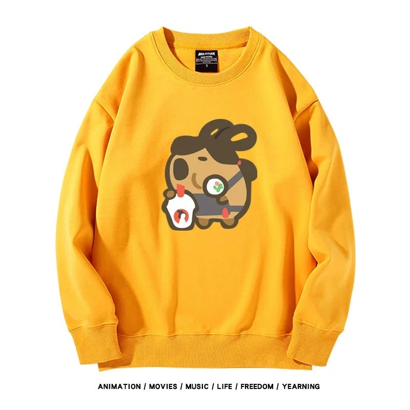 【tops】カピバラプリントプルオーバー（ 男女兼用）K0220