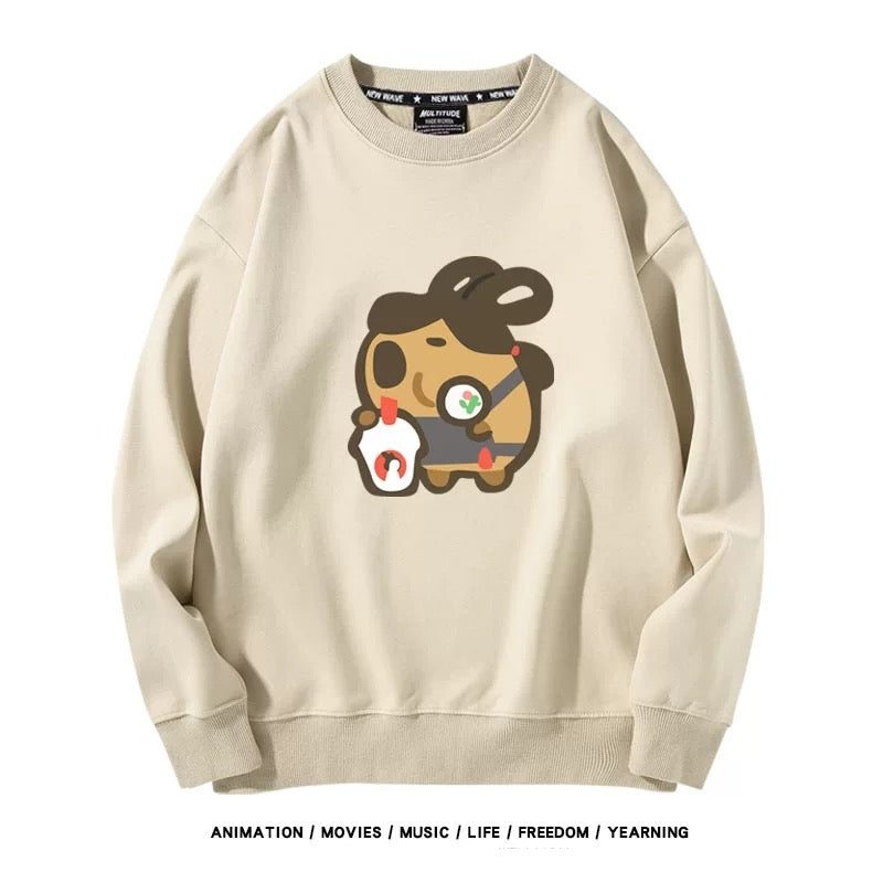 【tops】カピバラプリントプルオーバー（ 男女兼用）K0220