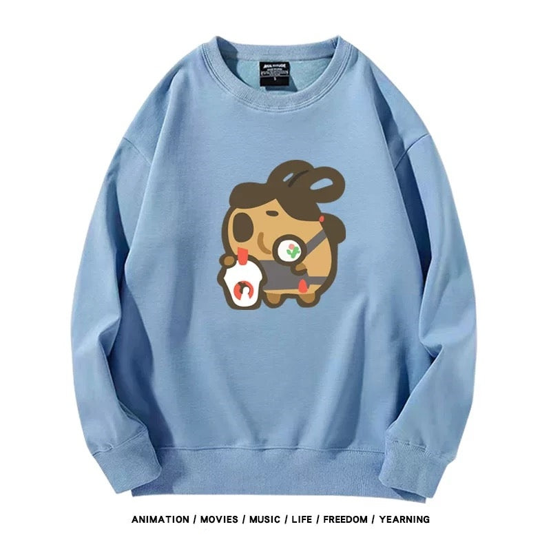 【tops】カピバラプリントプルオーバー（ 男女兼用）K0220