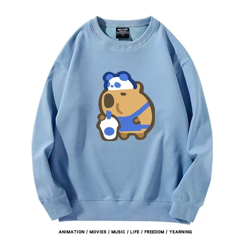 【tops】カピバラプリントプルオーバー（ 男女兼用）K0223