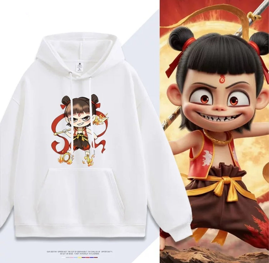 【tops】『哪吒』プリントパーカー（ 男女兼用）K0241