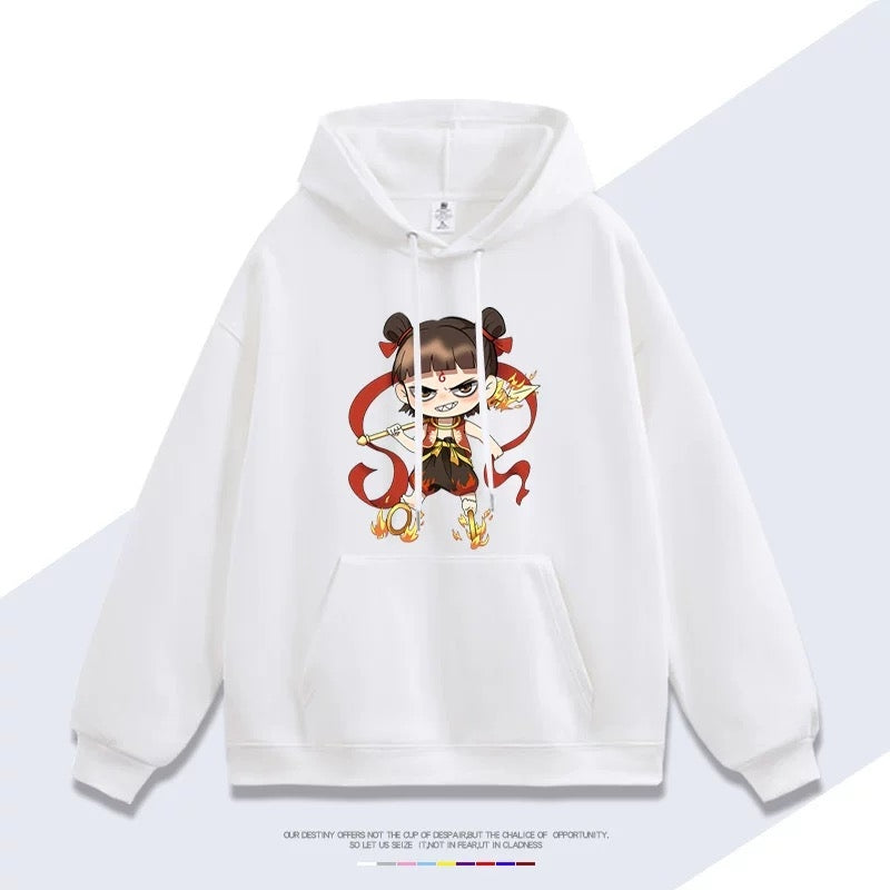 【tops】『哪吒』プリントパーカー（ 男女兼用）K0241