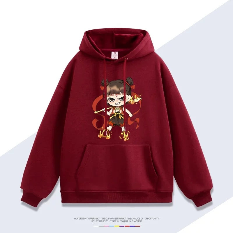 【tops】『哪吒』プリントパーカー（ 男女兼用）K0241