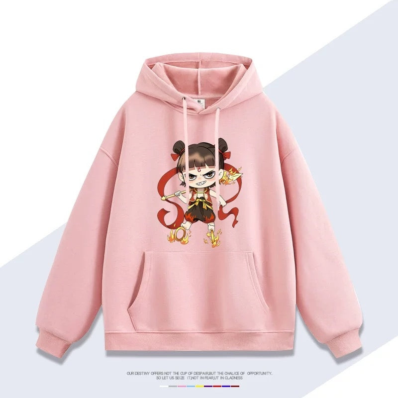 【tops】『哪吒』プリントパーカー（ 男女兼用）K0241