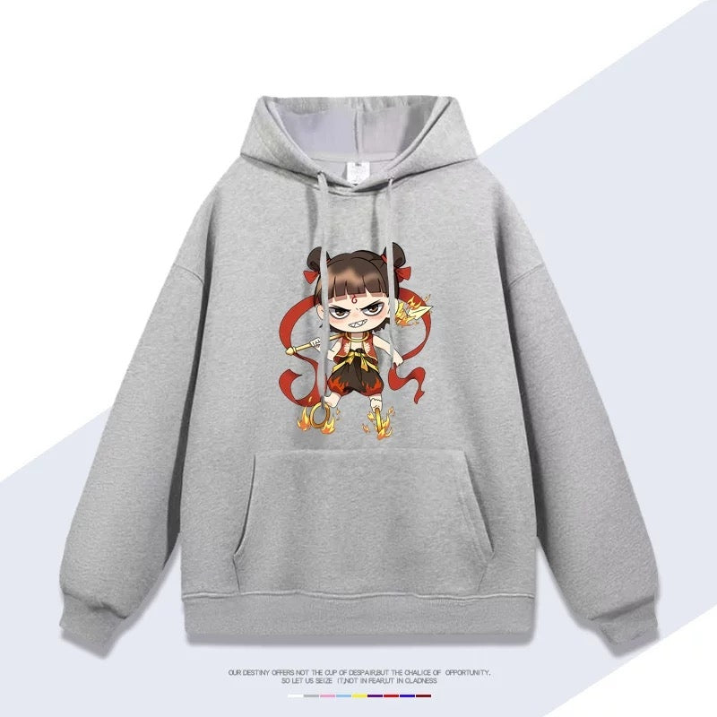 【tops】『哪吒』プリントパーカー（ 男女兼用）K0241