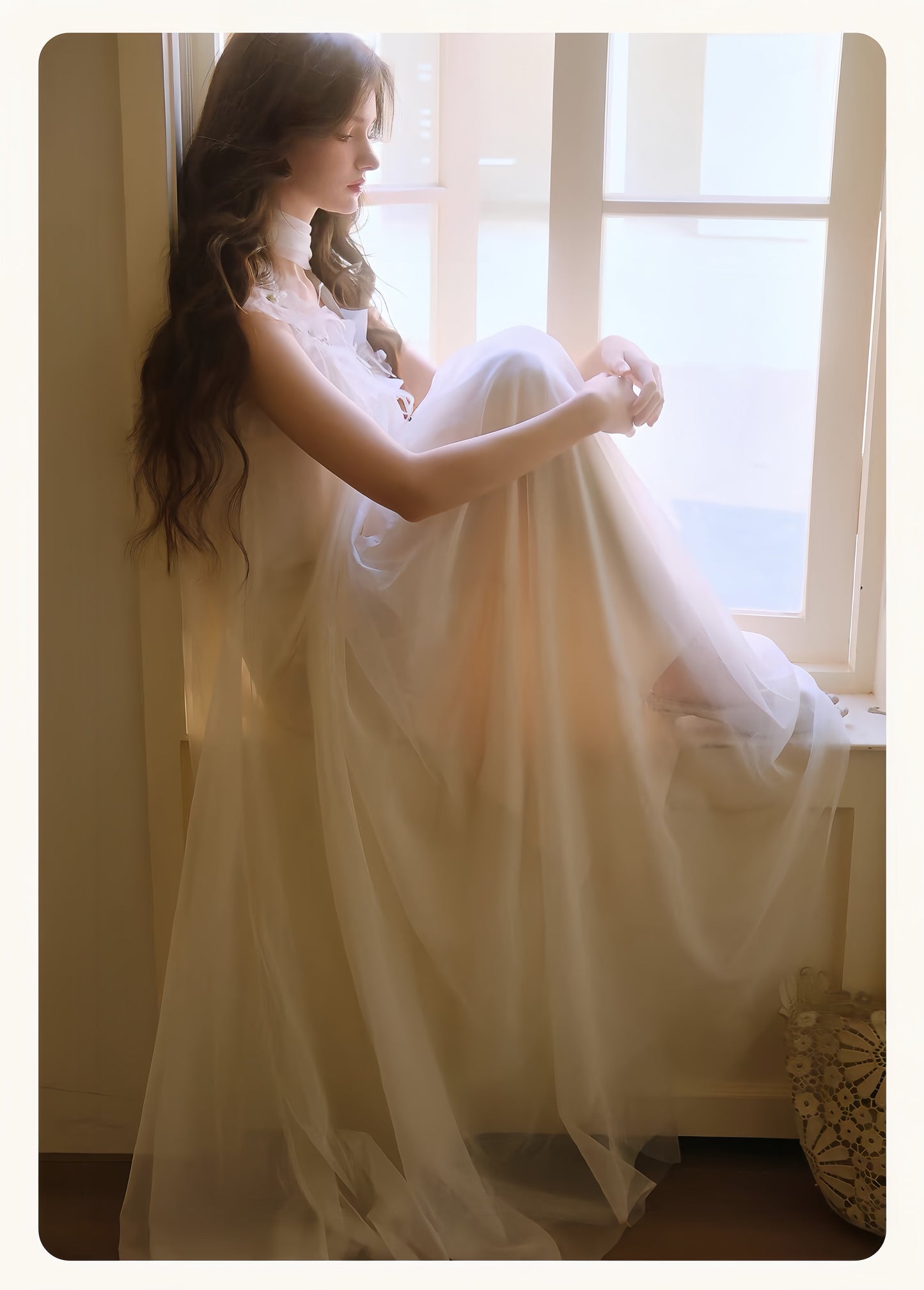 【dress】立体フラワーパールストラップチュールワンピース　K0564
