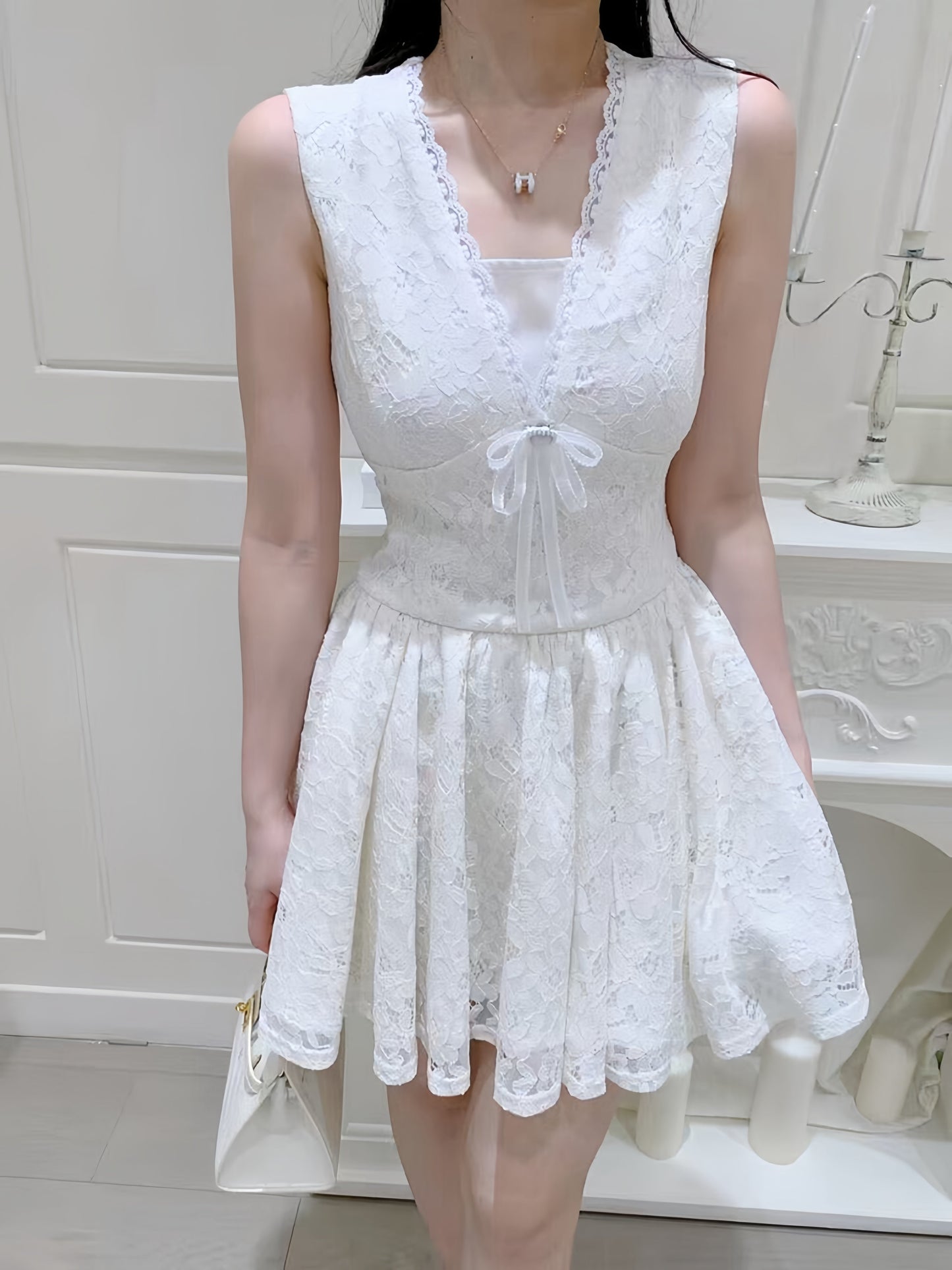 【dress】レースミニワンピース  K0566