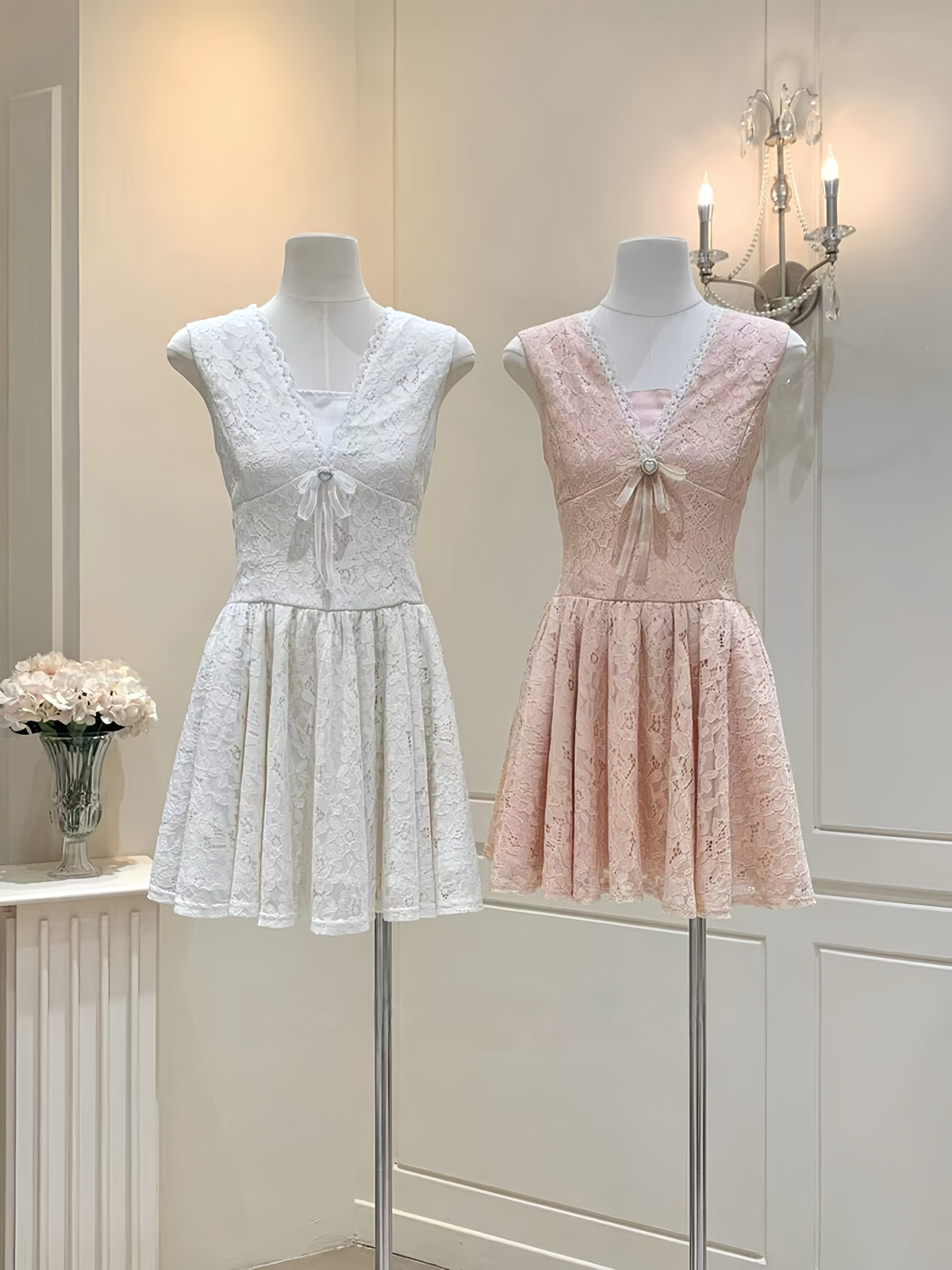 【dress】レースミニワンピース  K0566