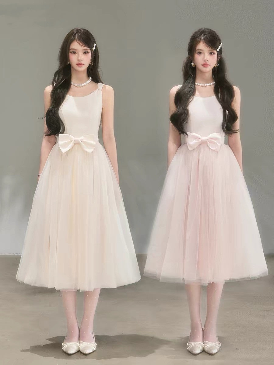 【dress】リボンチュールドッキングワンピース　N3711