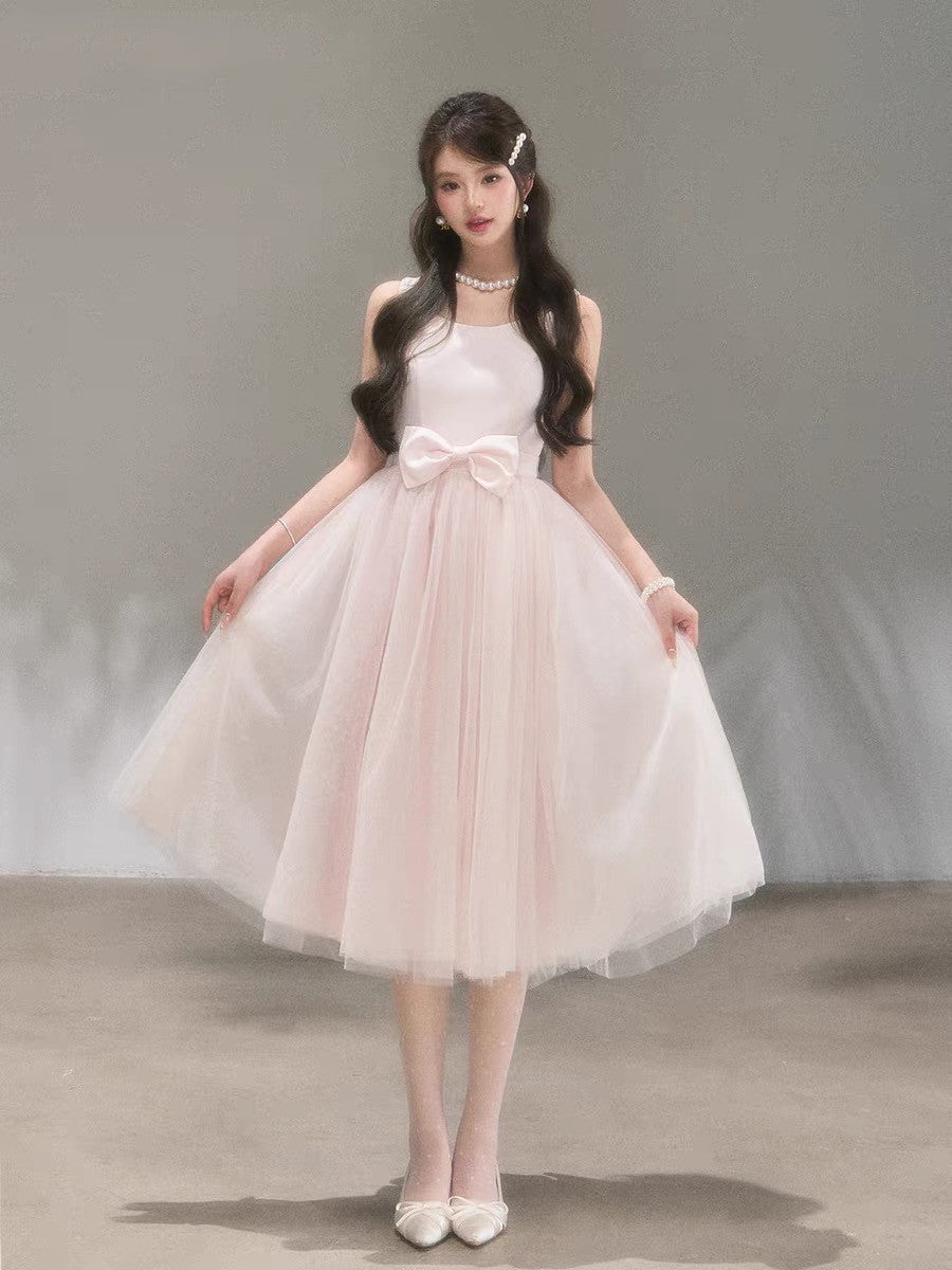 【dress】リボンチュールドッキングワンピース　N3711