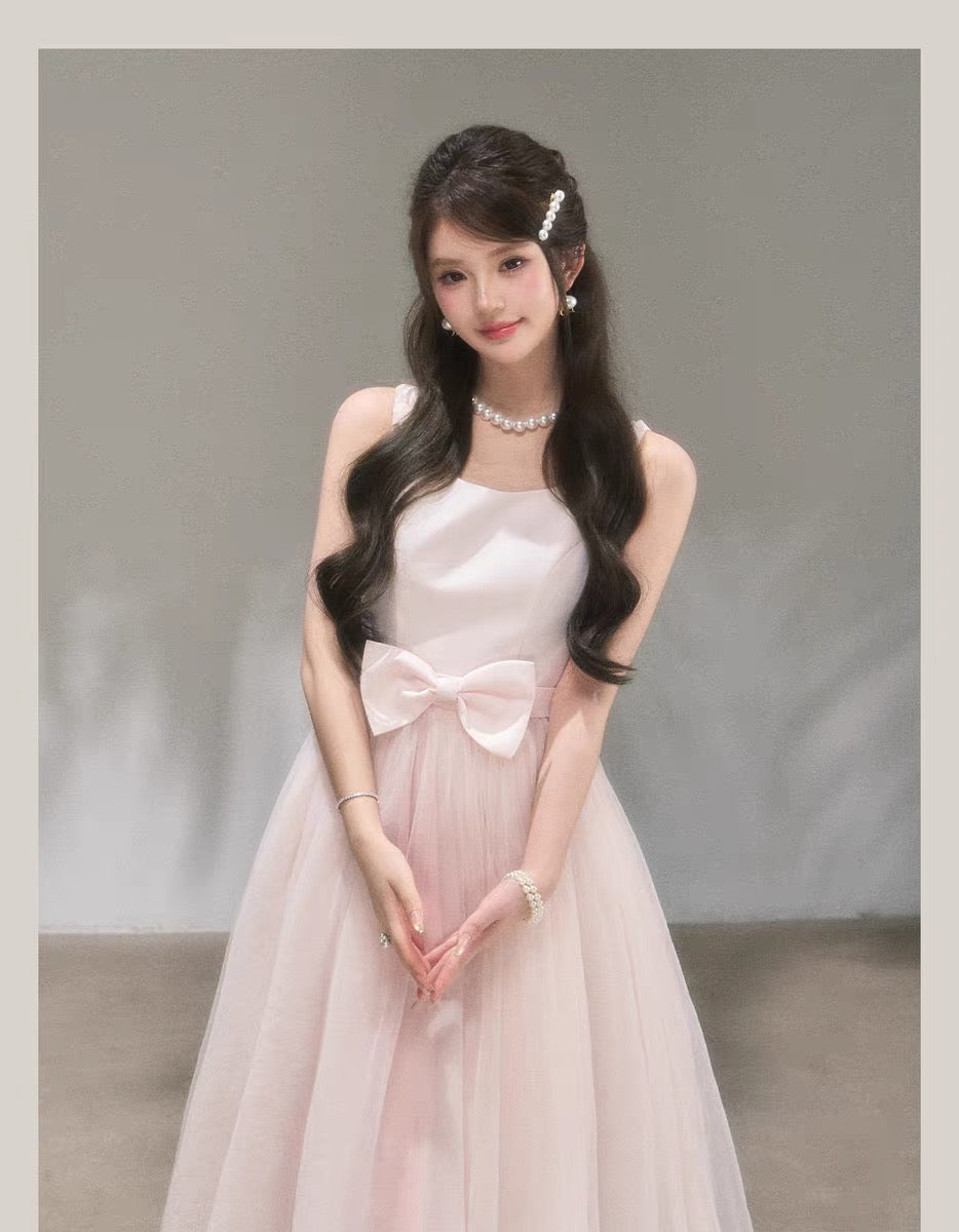 【dress】リボンチュールドッキングワンピース　N3711
