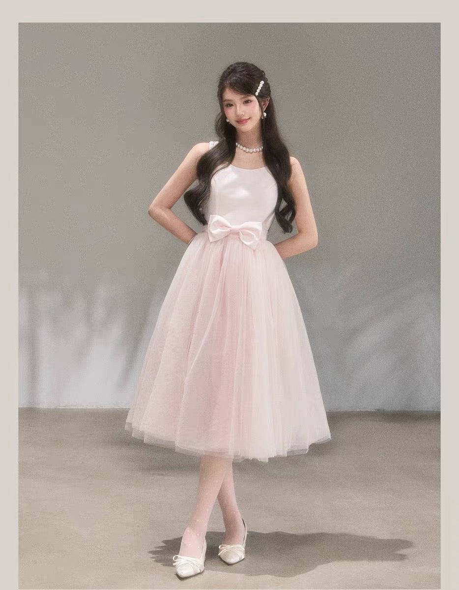 【dress】リボンチュールドッキングワンピース　N3711