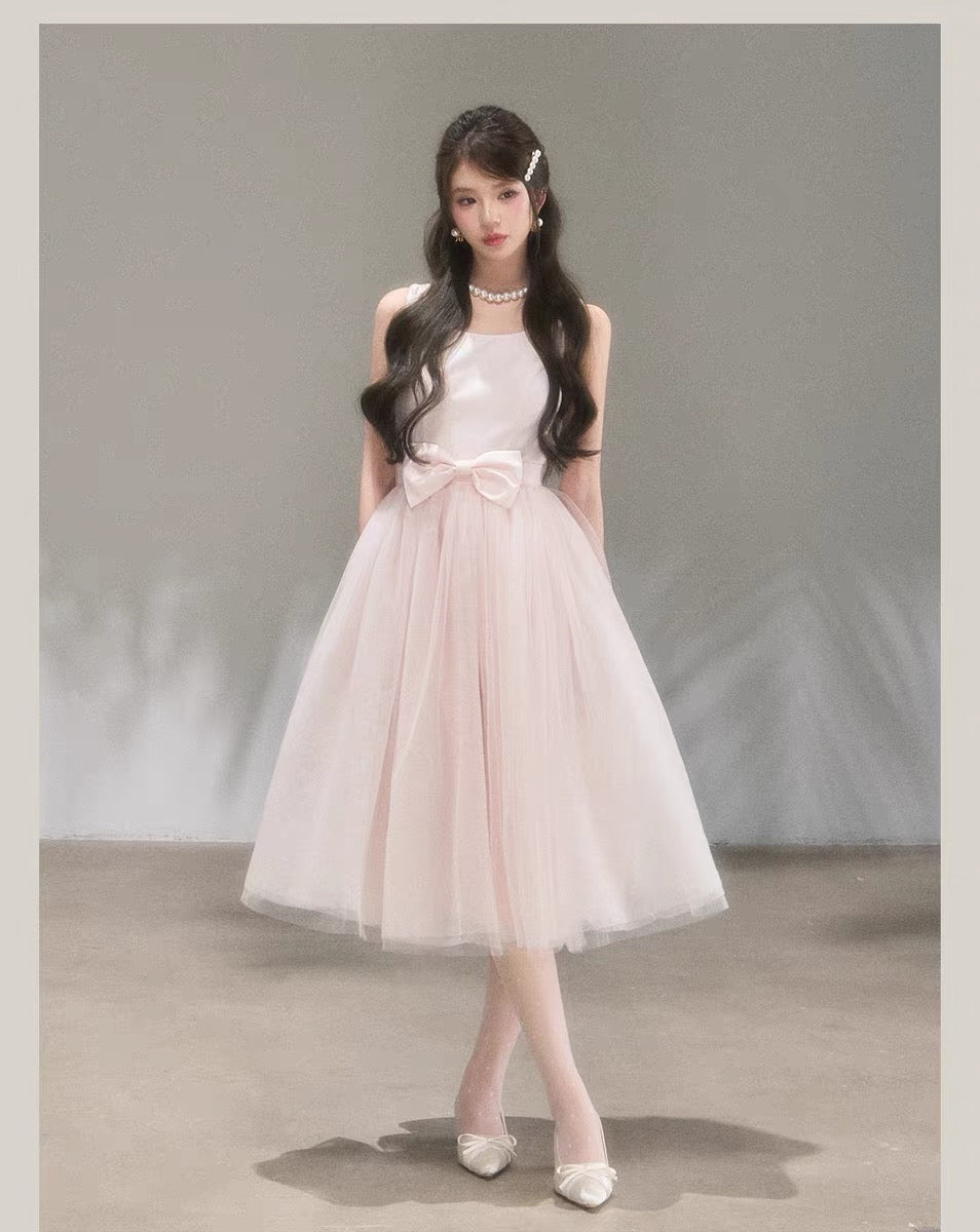 【dress】リボンチュールドッキングワンピース　N3711