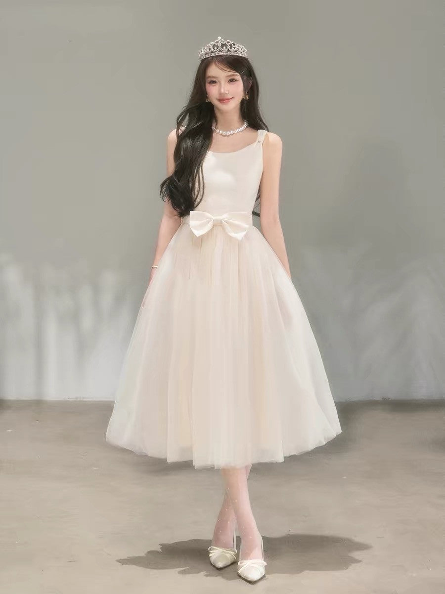 【dress】リボンチュールドッキングワンピース　N3711