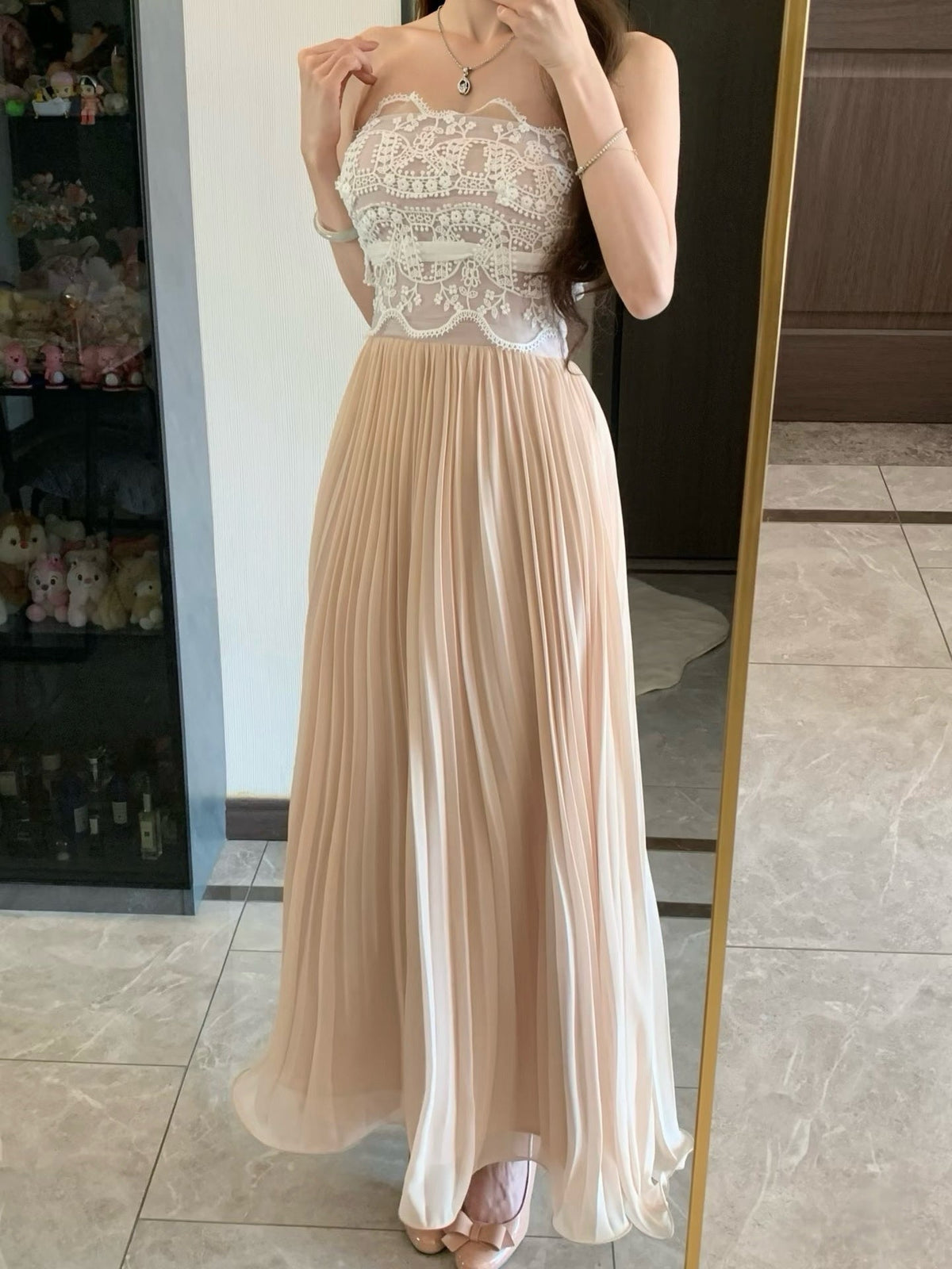 【dress】レースドッキングドレス Q7906