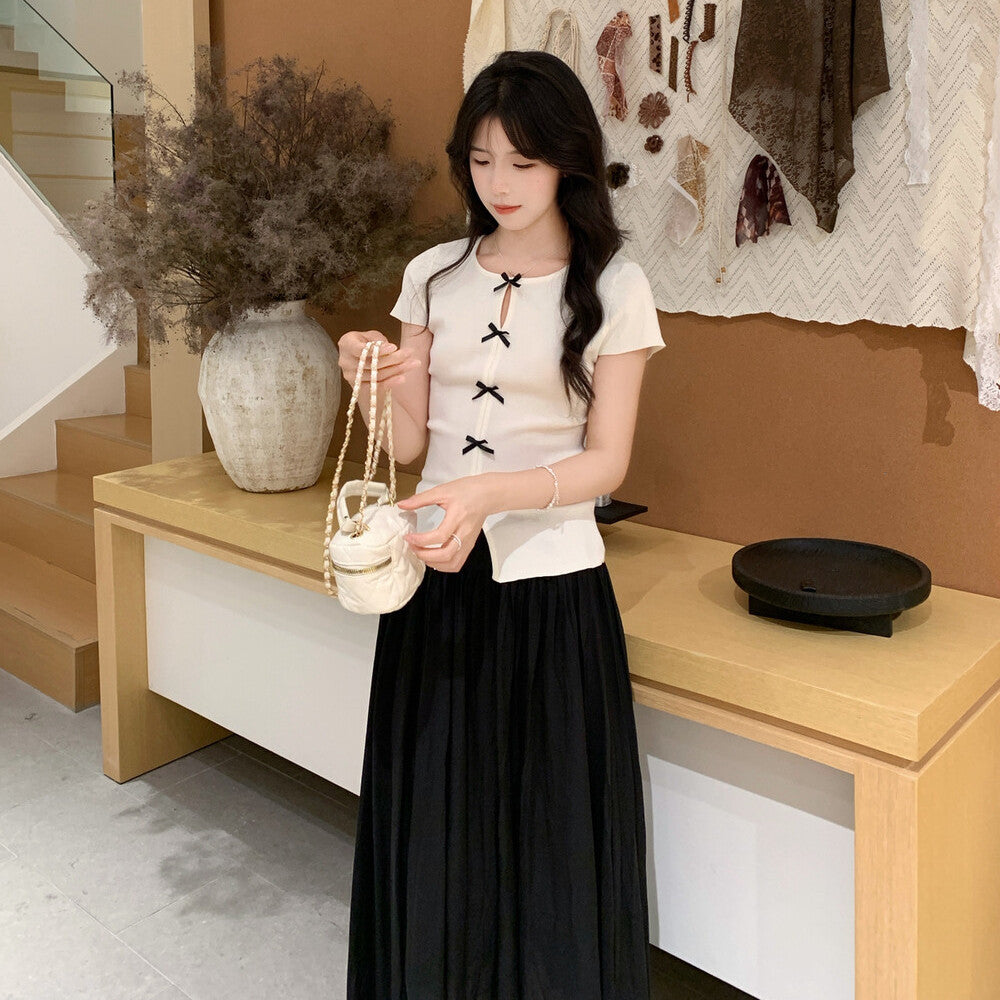 【tops】リボンニットトップス　N3713