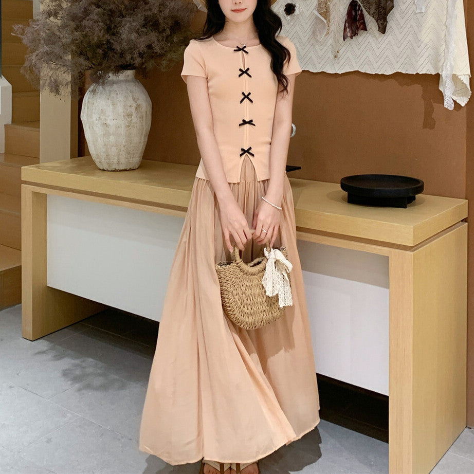 【tops】リボンニットトップス　N3713