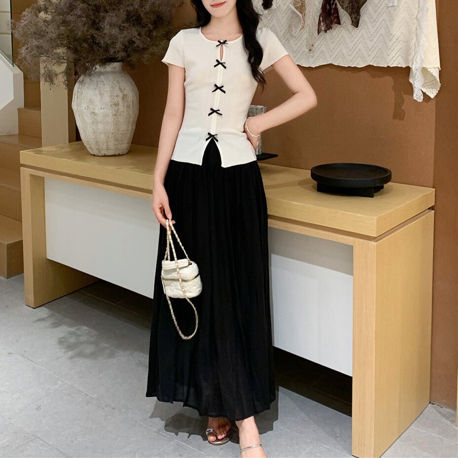 【tops】リボンニットトップス　N3713