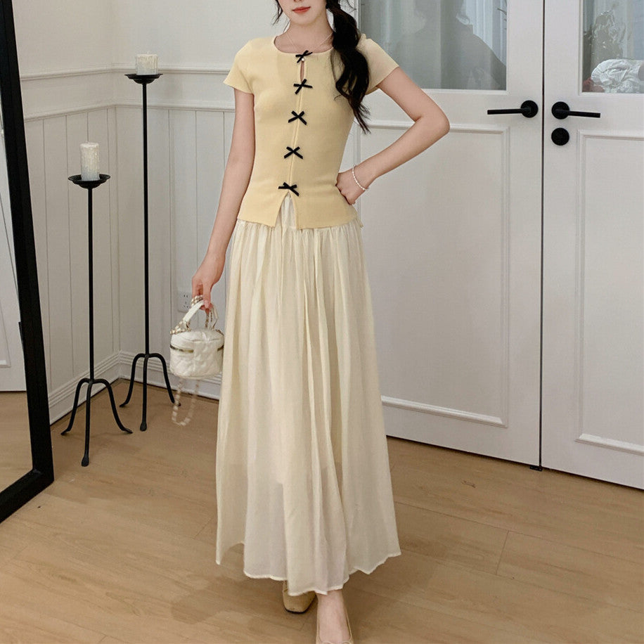 【tops】リボンニットトップス　N3713