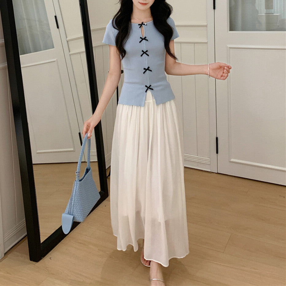 【tops】リボンニットトップス　N3713