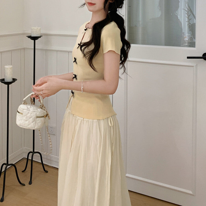 【tops】リボンニットトップス　N3713