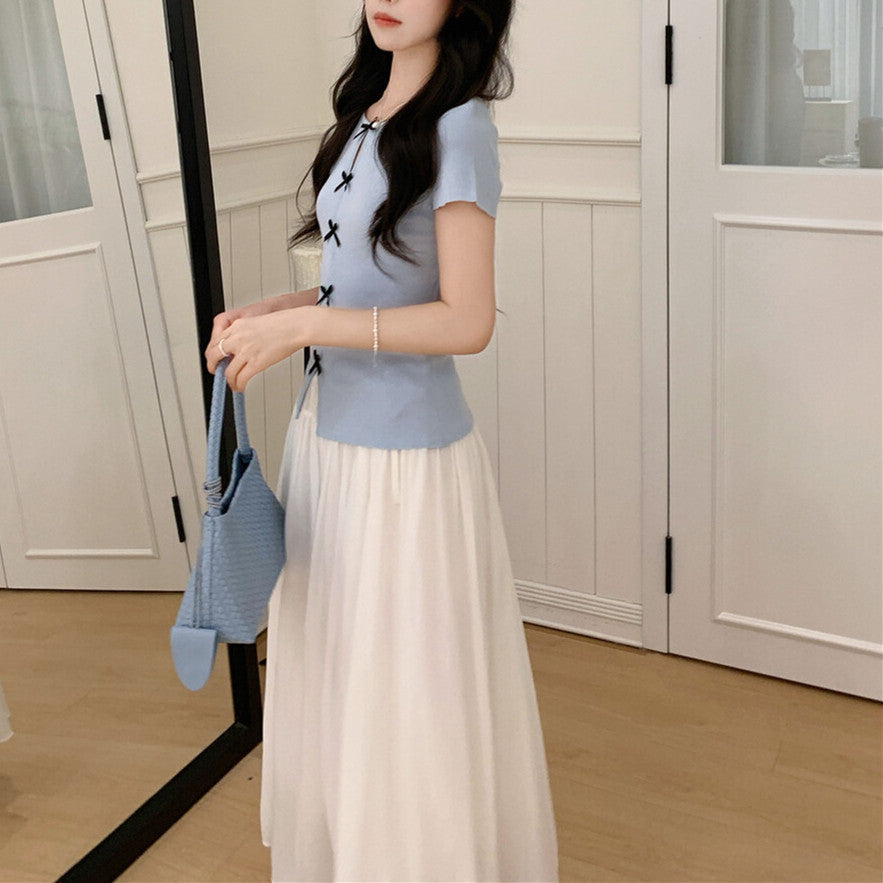 【tops】リボンニットトップス　N3713