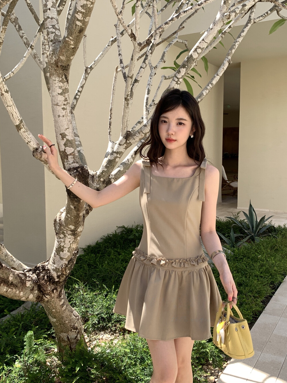【dress】ショルダーリボンミニワンピース　N3714