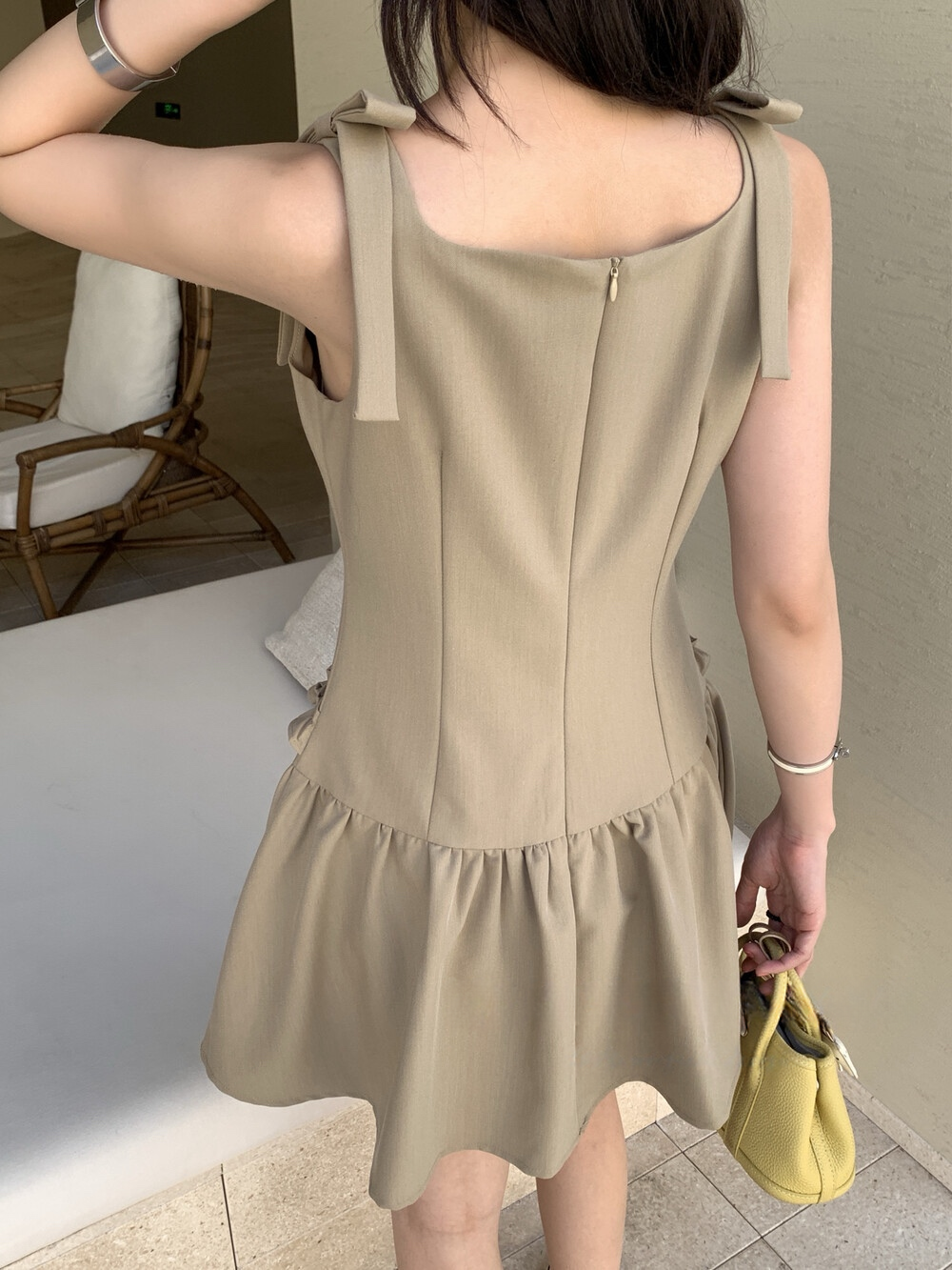 【dress】ショルダーリボンミニワンピース　N3714