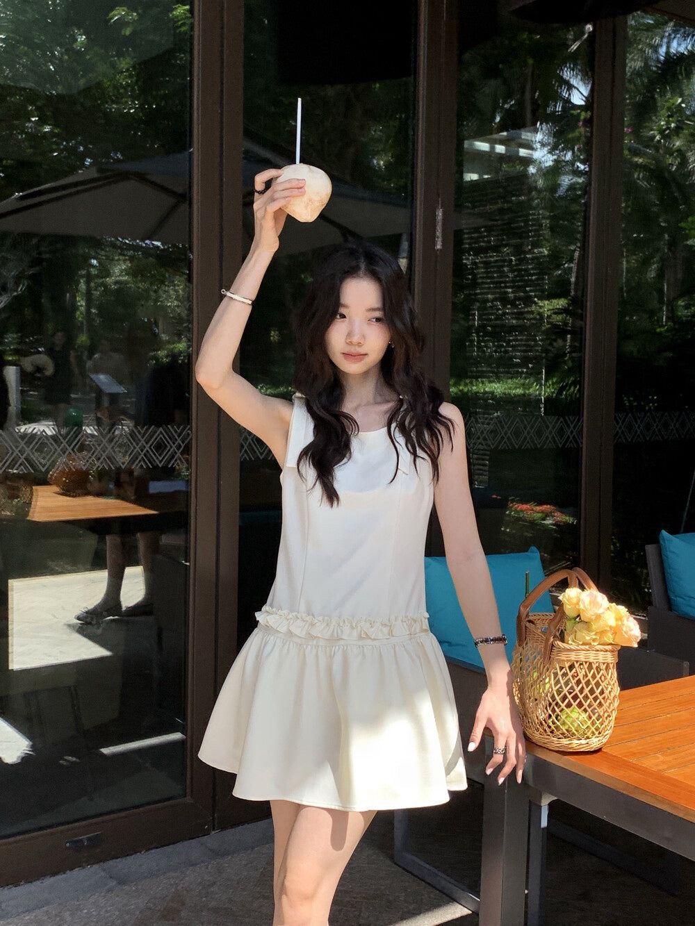 【dress】ショルダーリボンミニワンピース　N3714