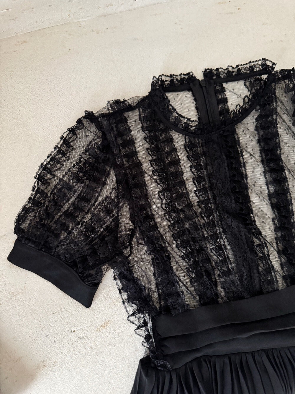 【dress】レースドッキングプリーツミニワンピース  N3717