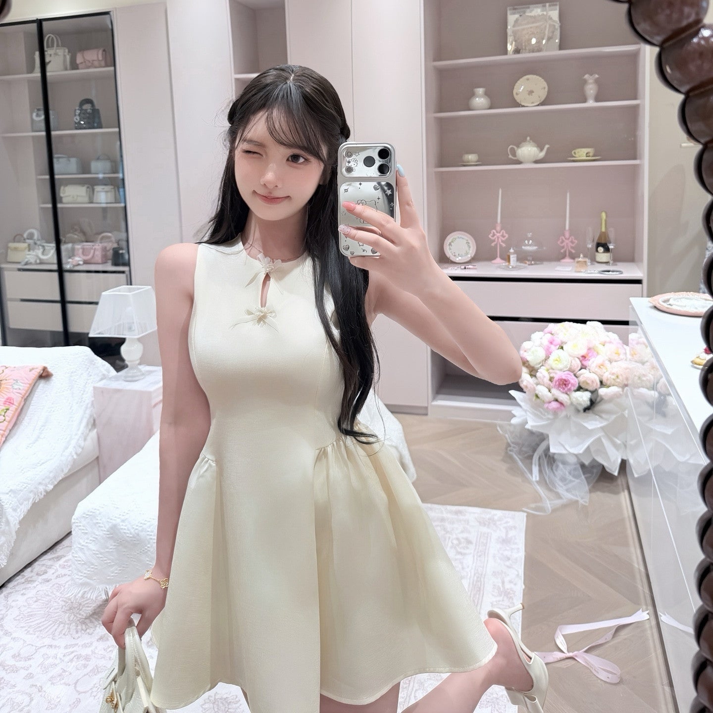 【dress】リボンフレアミニワンピース  N3721