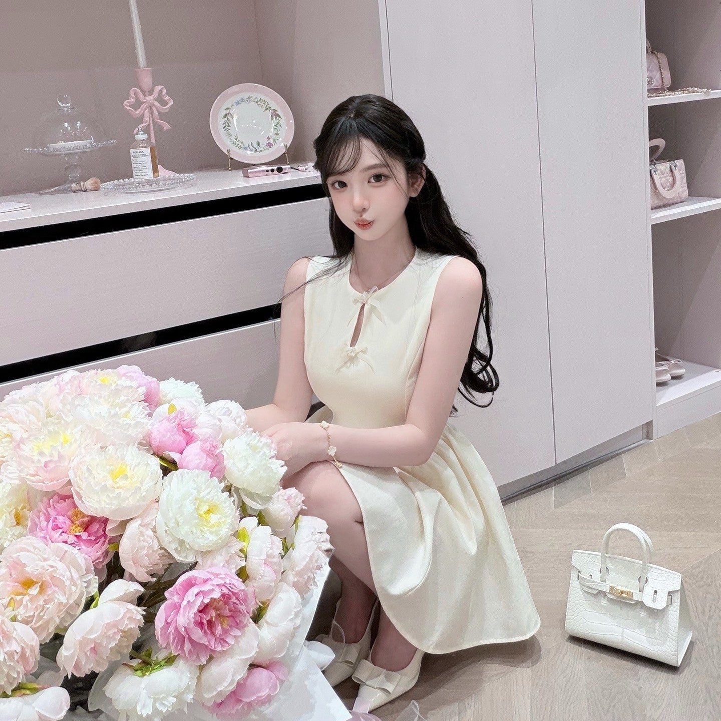 【dress】リボンフレアミニワンピース  N3721