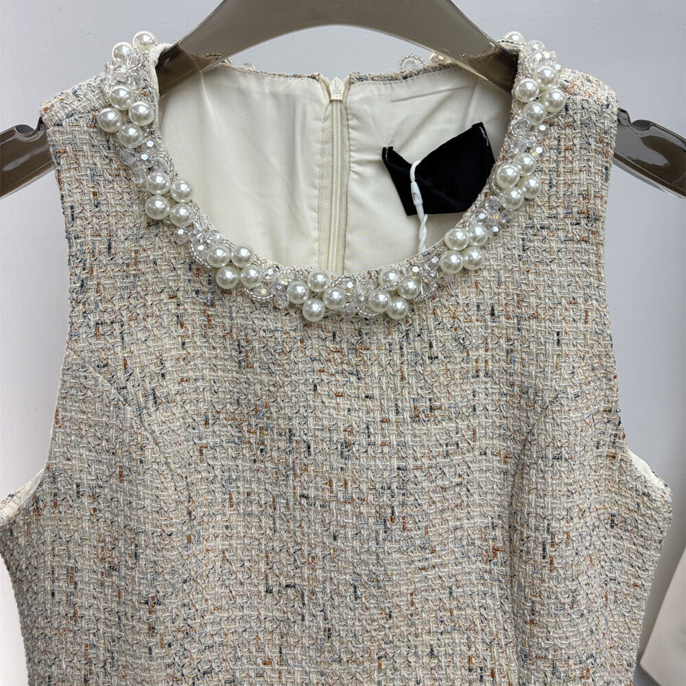 【dress】パール付きフレアミニワンピース  N3723