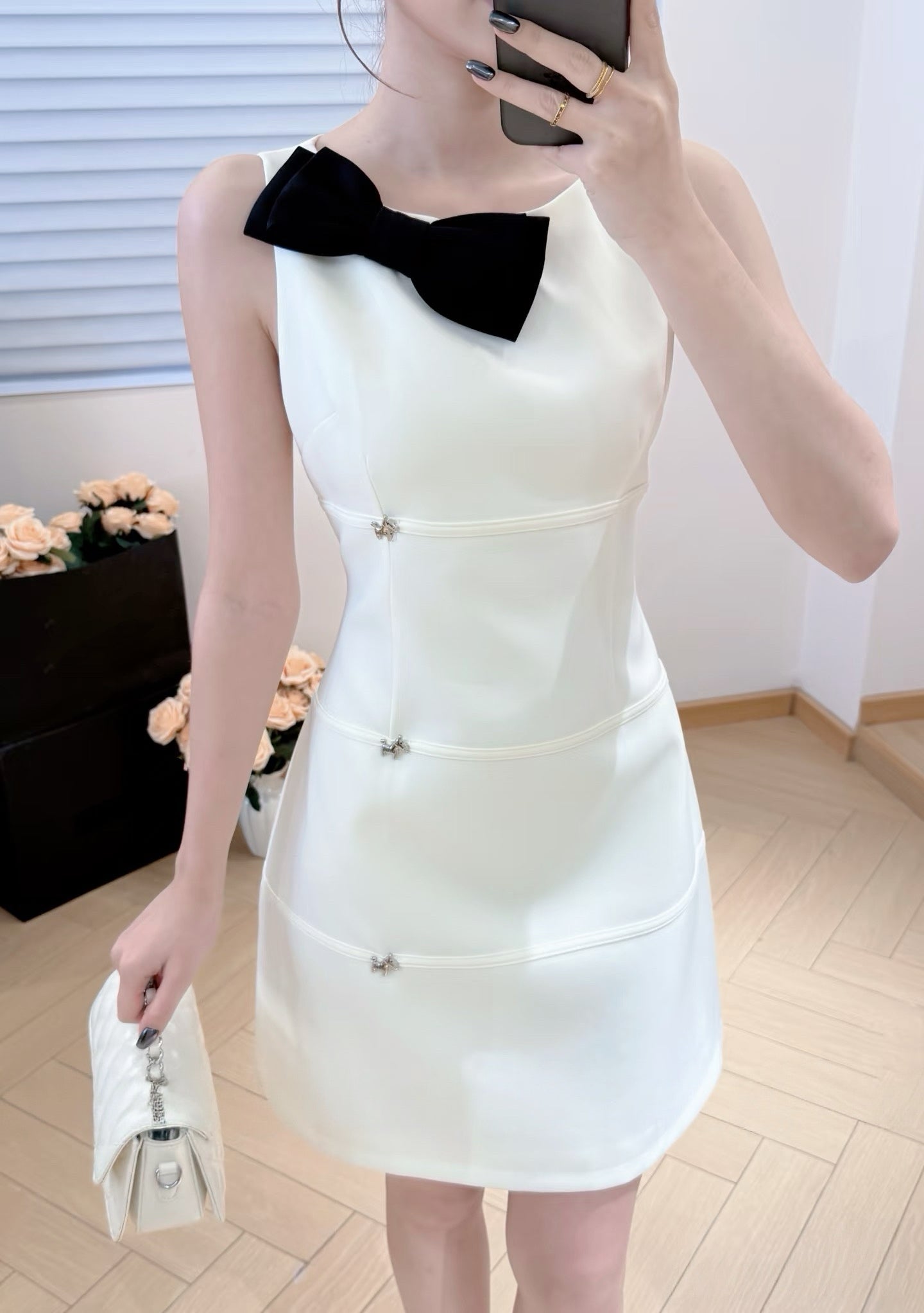【dress】リボンAラインミニワンピース  N3726