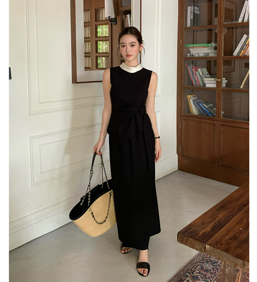 【set】ペプラムトップス×ロングスカートセット   N3727