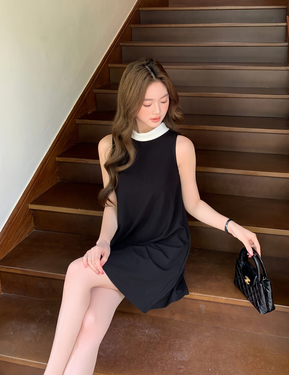【dress】ノースリーブミニワンピース　K0626